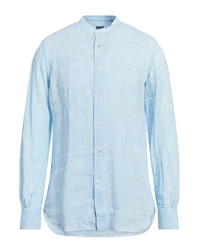 MAZZARELLI Linen shirt Sky blue 100% Linen