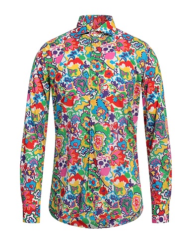 XACUS Patterned shirt Red 100% Cotton