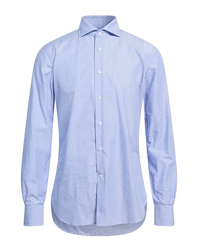 ALESSANDRO GHERARDI Patterned shirt Sky blue 100% Cotton