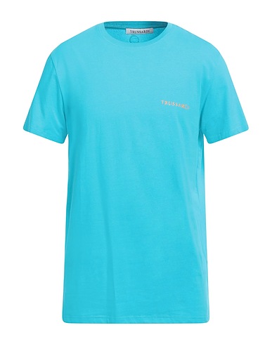 TRUSSARDI Basic T-shirt Azure 95% Cotton, 5% Elastane