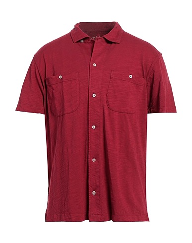 BL'KER Solid color shirt Burgundy 100% Cotton