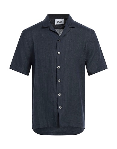 ALPHA STUDIO Camicia in lino Blu navy 100% Lino
