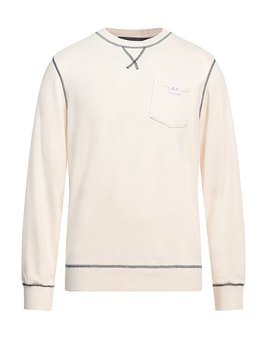 SUN 68 Sweatshirt Cream 100% Cotton