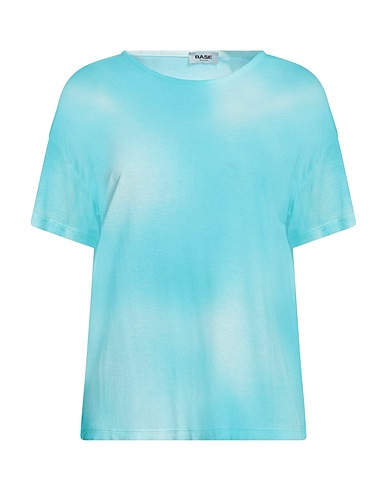 BASE MILANO T-shirt Turquoise 85% Viscose, 15% Linen