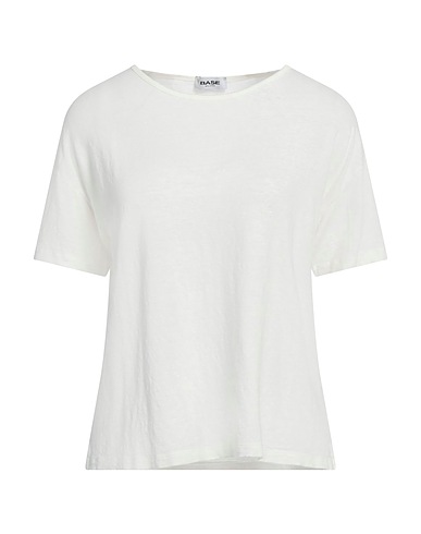 BASE MILANO Basic T-shirt Off white 95% Linen, 5% Elastane