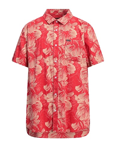 BRIXTON Patterned shirt Red 62% Cotton, 36% Polyester, 2% Elastane