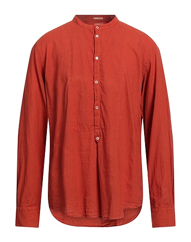 MASSIMO ALBA Camicia a righe Arancione 55% Lino, 45% Cotone