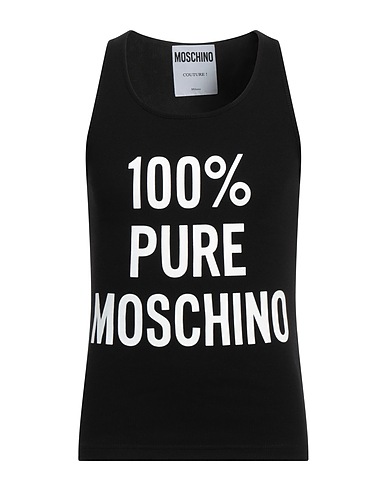 MOSCHINO Canotta Nero 95% Cotone, 5% Elastan