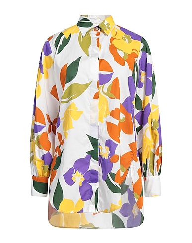 ROBERT FRIEDMAN Floral shirts & blouses White 100% Cotton