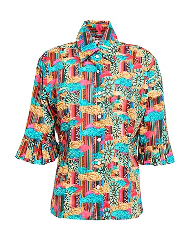 CONNOR & BLAKE Patterned shirts & blouses Turquoise 100% Cotton