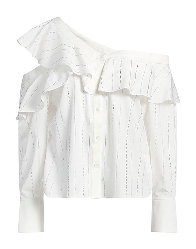 SELF-PORTRAIT Shirts White 67% Polyester, 30% Viscose, 3% Elastane