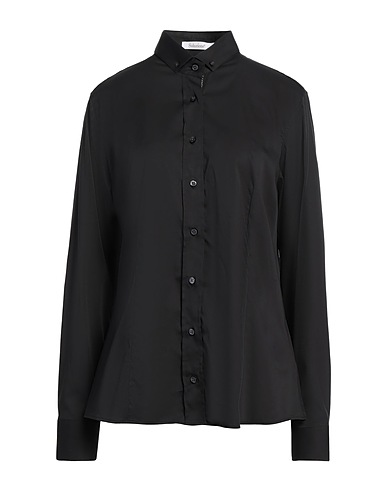 SOLUZIONE® Solid colour shirts & blouses Black 65% Cotton, 30% Polyamide, 5% Elastane