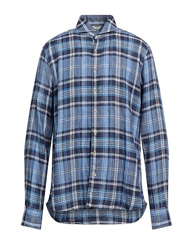 STENSTRÖMS Checked shirt Slate blue 100% Linen