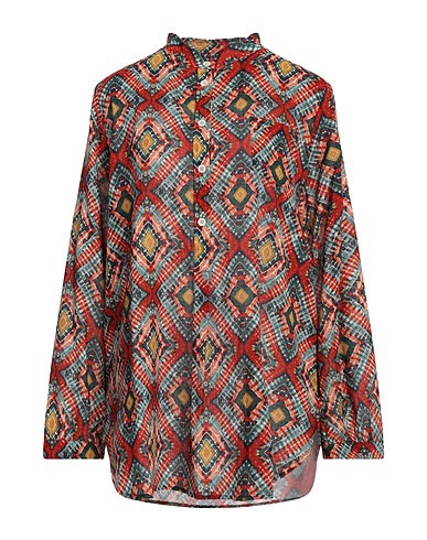 MASSIMO ALBA Camicie  e bluse fantasia Ruggine 100% Cotone