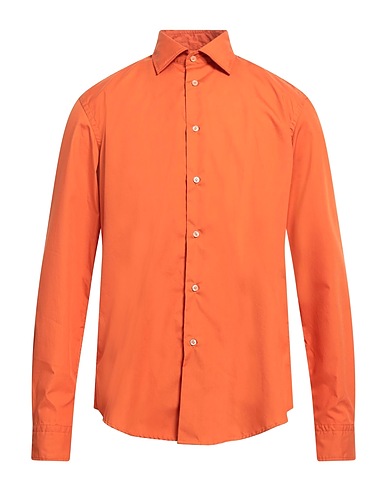 BRIAN DALES Solid color shirt ARANCIONE 100% Cotton
