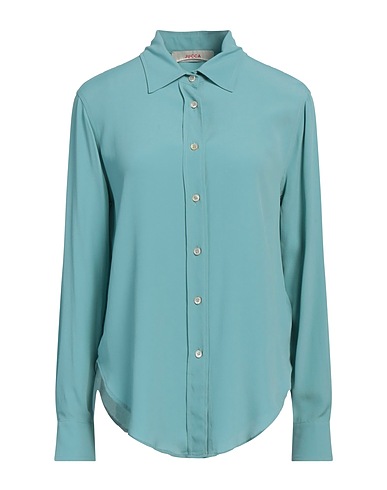 JUCCA Solid colour shirts & blouses Turquoise 69% Acetate, 31% Silk