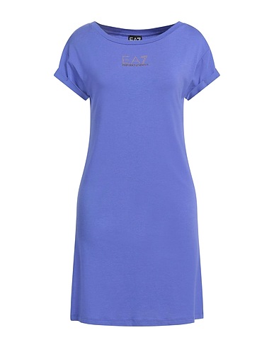 EA7 Short dress Dark purple 48% Cotton, 47% Modal, 5% Elastane