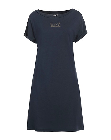 EA7 Vestito corto Blu navy 48% Cotone, 47% Modal, 5% Elastan