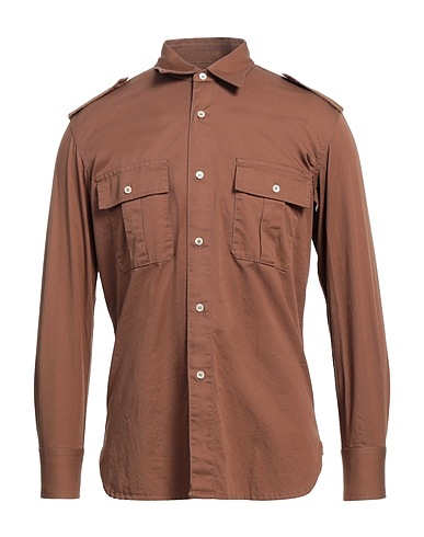 FORTELA Solid color shirt Brown 100% Cotton