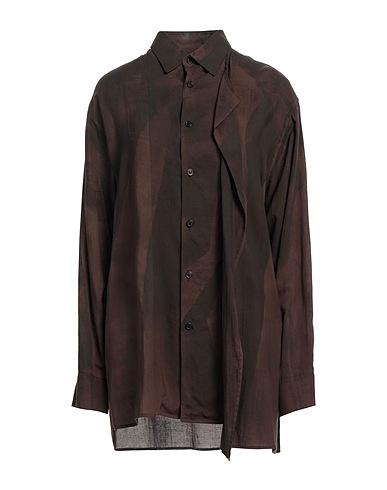 Y'S YOHJI YAMAMOTO Patterned shirts & blouses Dark green 100% Cellulose