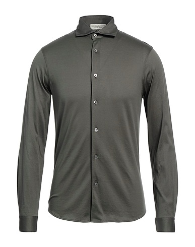FILIPPO DE LAURENTIIS Solid color shirt Military green 100% Cotton