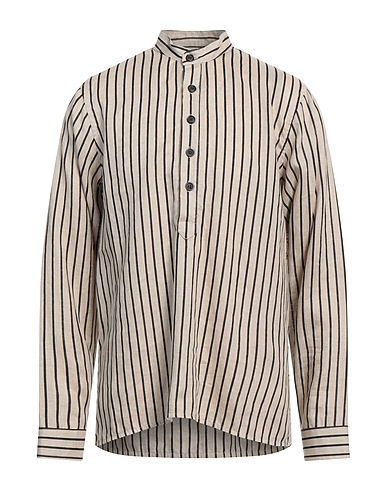 BTFL Camicia a righe Beige 100% Cotone