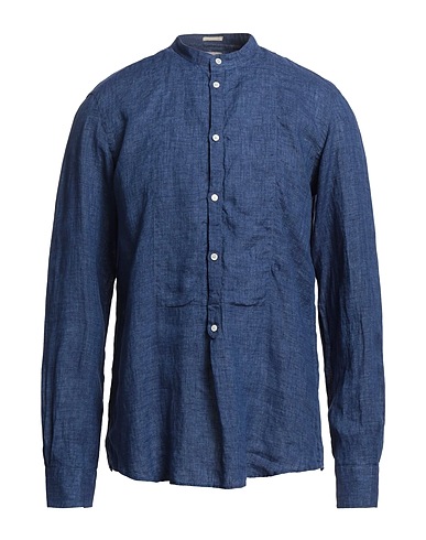 MASSIMO ALBA Camisa de lino Azul marino 100% Lino