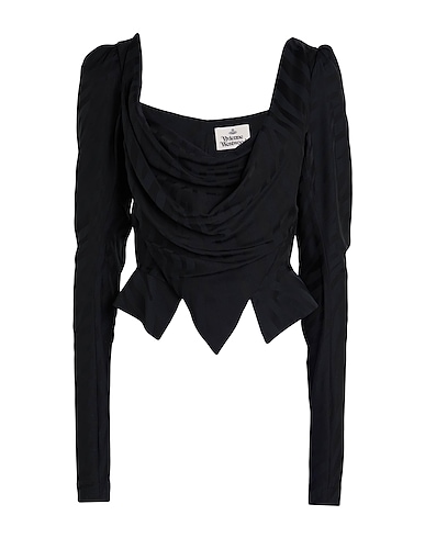 VIVIENNE WESTWOOD Off-the-shoulder top Black 56% Modal, 44% Viscose
