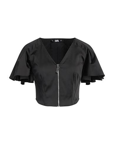 KARL LAGERFELD Top Black 50% Cotton, 46% Polyester, 4% Elastane