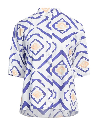 CALIBAN Patterned shirts & blouses White 100% Cotton