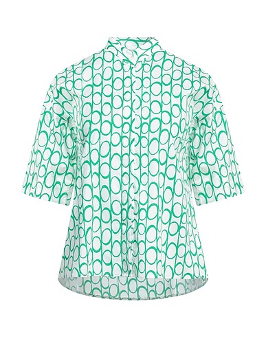 CALIBAN Patterned shirts & blouses White 97% Cotton, 3% Elastane
