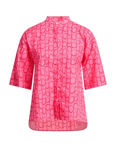 CALIBAN Patterned shirts & blouses Fuchsia 97% Cotton, 3% Elastane