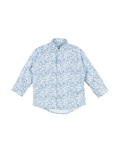 JECKERSON Patterned shirt Azure 100% Cotton