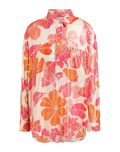 CALIBAN Floral shirts & blouses Coral 70% Cotton, 30% Metallic fiber