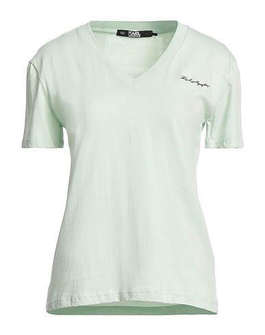 KARL LAGERFELD Basic T-shirt Light green 100% Organic cotton