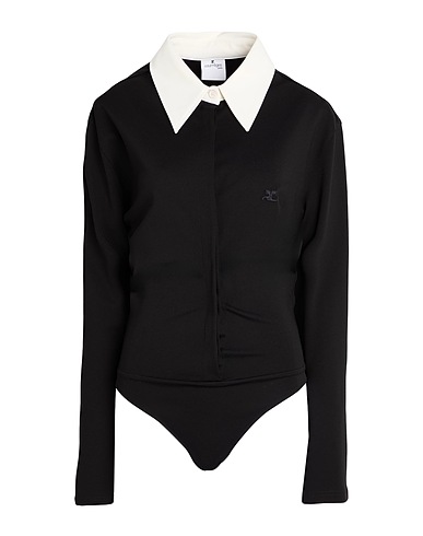 COURRÈGES TOPS & TEES Black 65% Viscose, 30% Polyamide, 5% Elastane