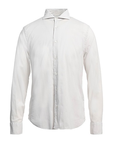 FEDELI Camicia tinta unita Grigio chiaro 95% Cotone, 5% Elastan