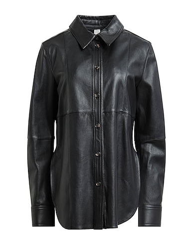 TOTEME Solid colour shirts & blouses Black 100% Lambskin
