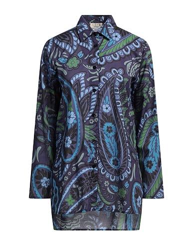 SIYU Patterned shirts & blouses Navy blue 100% Cotton