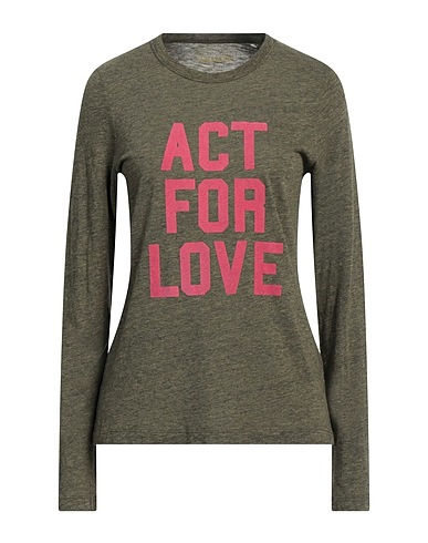 ZADIG&VOLTAIRE T-shirt Military green 50% Cotton, 50% Recycled polyester