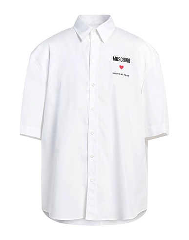 MOSCHINO Camicia tinta unita Bianco 100% Cotone