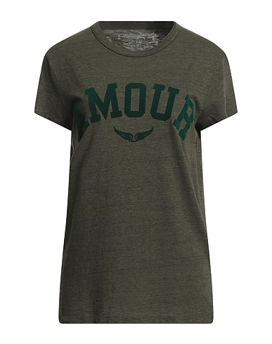 ZADIG&VOLTAIRE T-shirt Military green 50% Cotton, 50% Recycled polyester