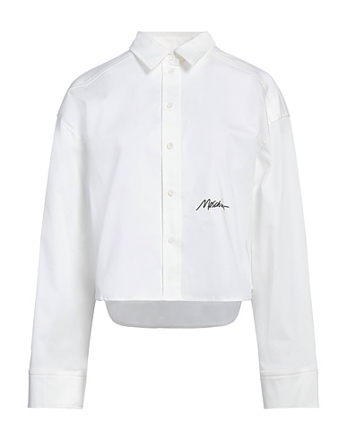 MOSCHINO Solid colour shirts & blouses White 97% Cotton, 3% Elastane
