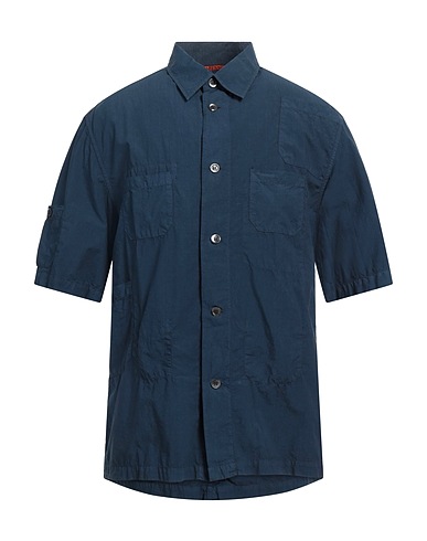 BARENA Solid color shirt Navy 100% Cotton