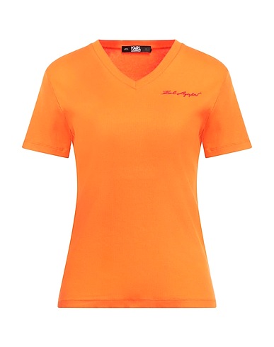 KARL LAGERFELD Basic T-Shirt Orange 96% Organic cotton, 4% Elastane