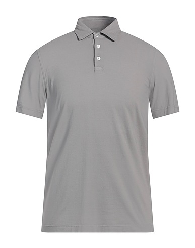 FEDELI Polo shirt Grey 98% Cotton, 2% Elastane