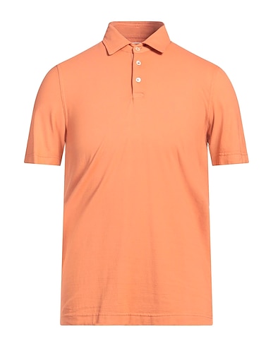 FEDELI Polo shirt Orange 98% Cotton, 2% Elastane