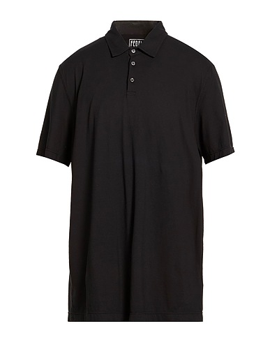 FEDELI Polo shirt Black 98% Cotton, 2% Elastane