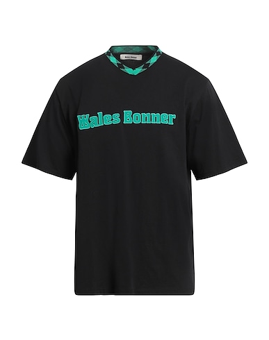 WALES BONNER T-shirt Black 100% Organic cotton