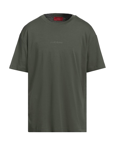 LIU •JO MAN Basic T-Shirt Military green 100% Cotton